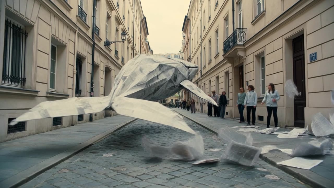 Kling 3.0 Omni Standard origami whale render