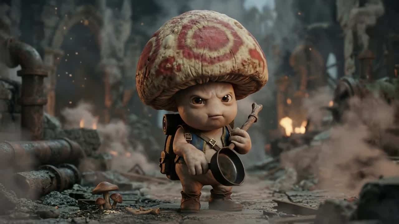 LTX 2.3 Pro AI video example: Use the provided start image as the exact first frame and keep the same old grumpy Toad character, same fac...