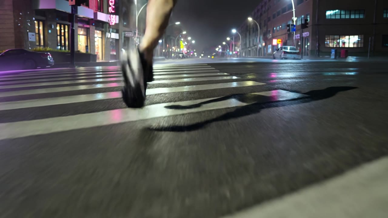 Kling 3 Pro AI video example: Kling 3 Pro • Text-to-Video • 15s • 16:9 • Audio: on • shot_type: customize Scene anchors: Night city stree...