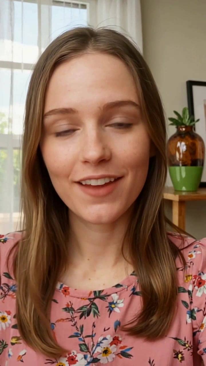 Exemple video IA Seedance 1.5 Pro: Vertical 9:16 TikTok-style UGC selfie video, handheld smartphone feel, natural indoor daylight near a...