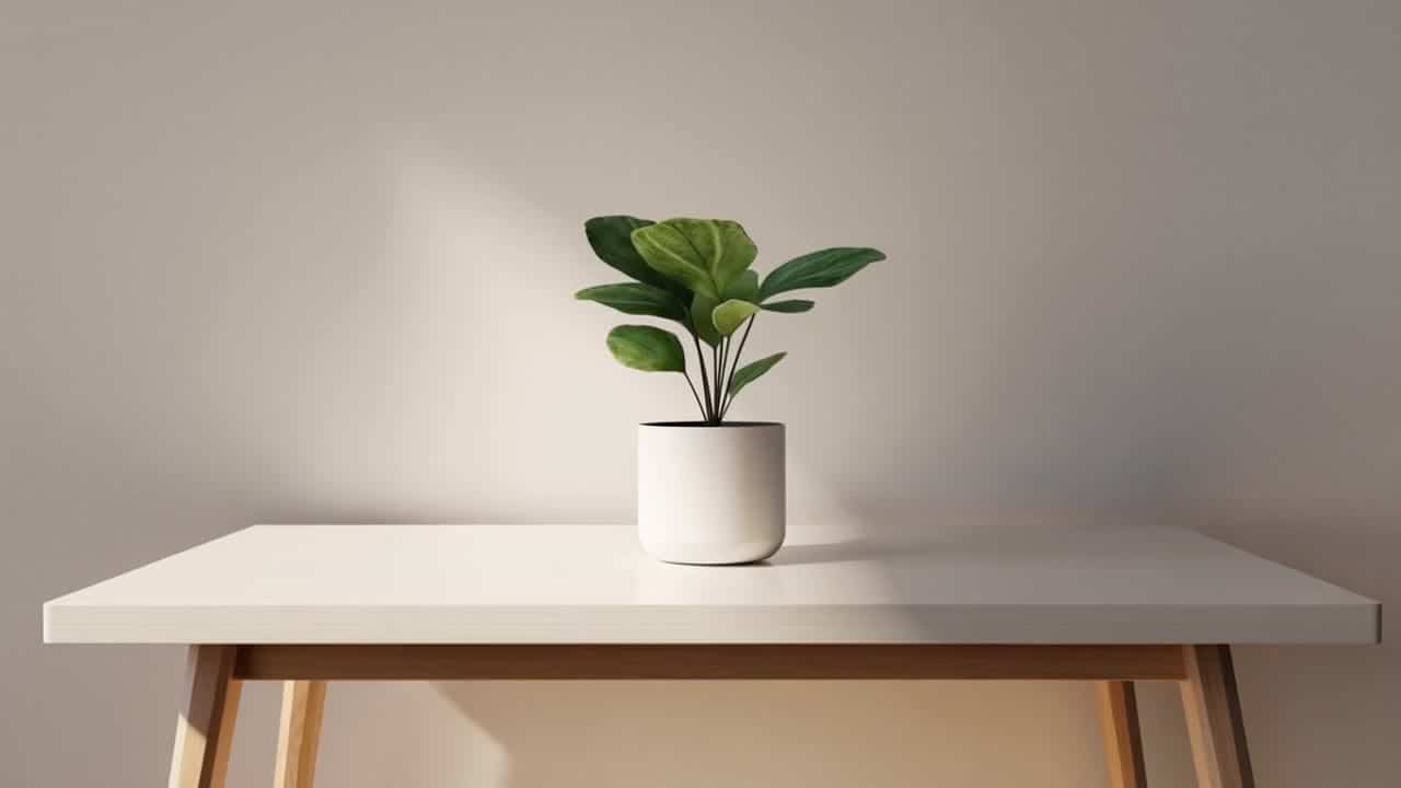 MiniMax Hailuo 02 Standard AI video example: Minimal desk scene; a plant ‘breathes’ subtly; gentle morning light; seamless calming loop.