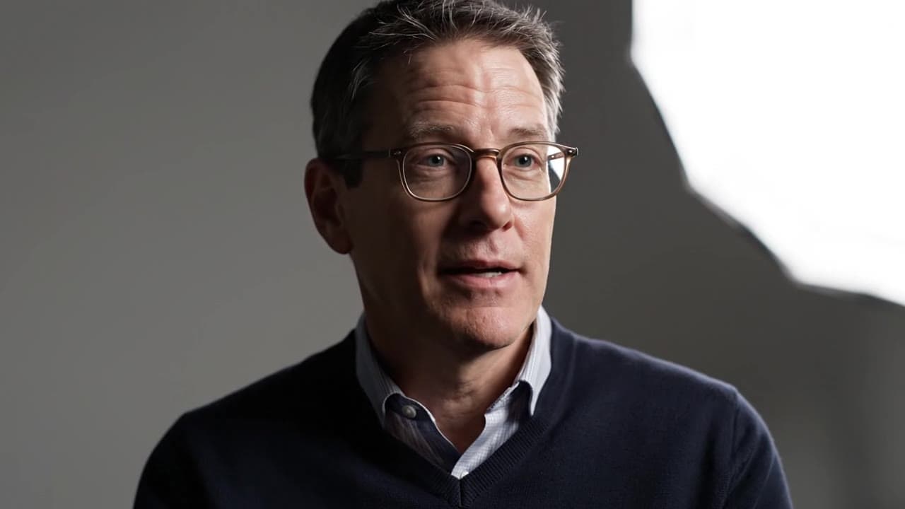 Google Veo 3.1 Fast camera movement example: studio interview push-in