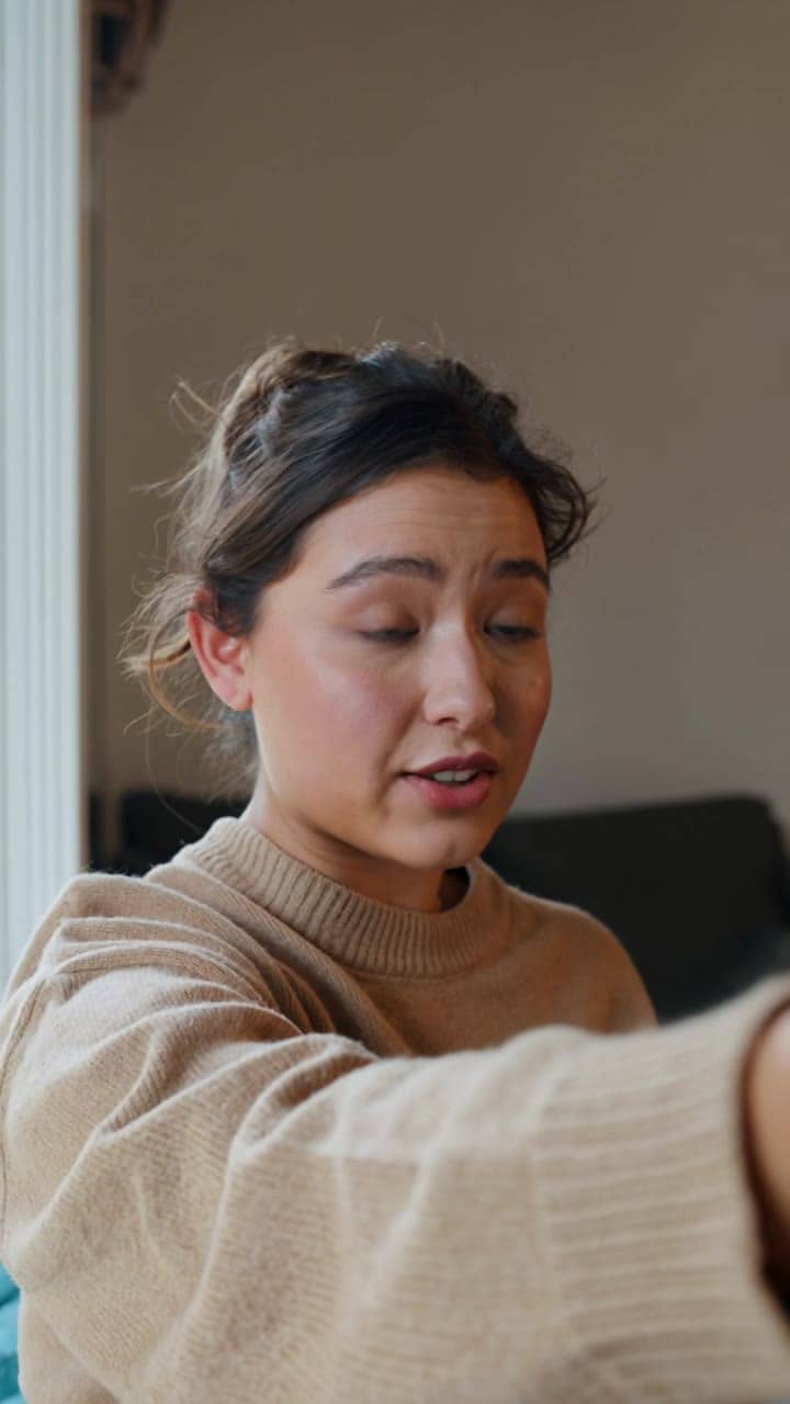 Kling 3 Pro AI video example: Vertical 9:16 TikTok-style UGC selfie video, handheld smartphone feel, natural indoor daylight near a windo...