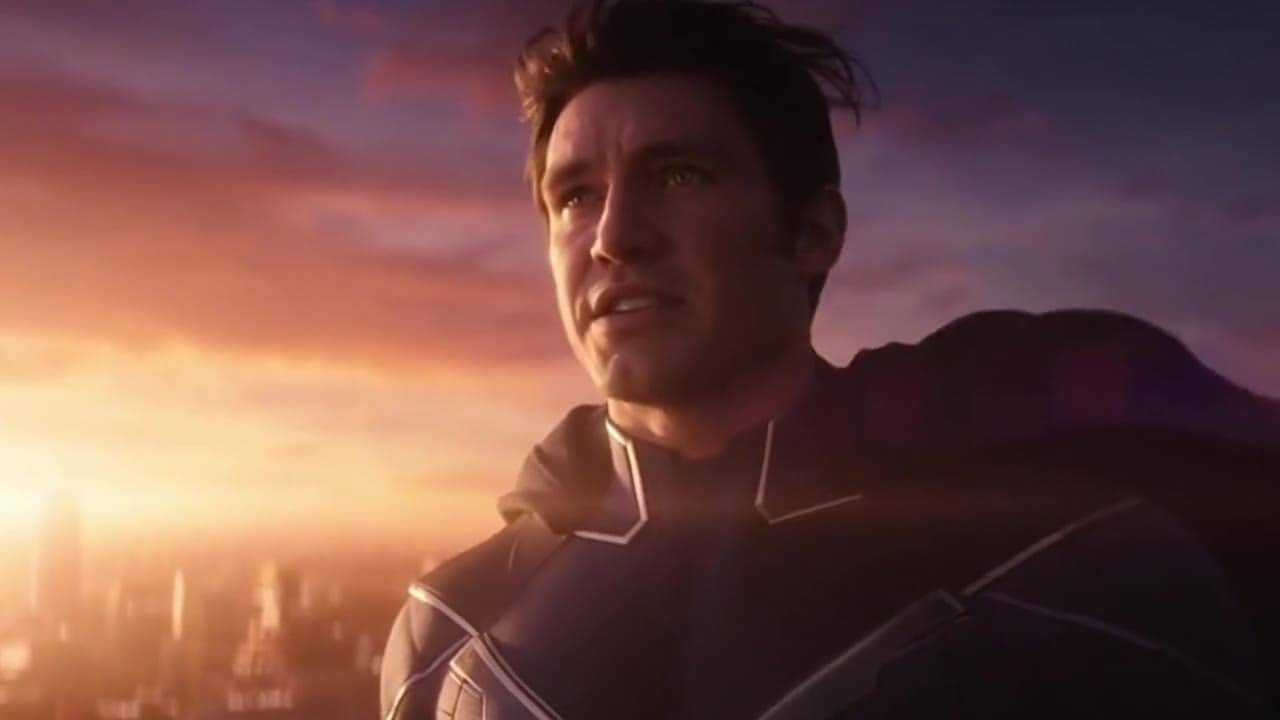 MaxVideoAI OpenAI Sora 2 example – Scene 1 — 0-3s — Close-up actor speaking “Close-up on a superhero standing on a rooftop at sunset. Strong wind. The camera…