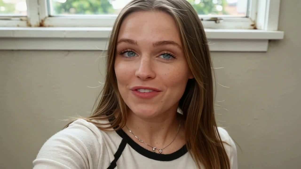 Seedance 1.5 Pro AI video example: Vertical 9:16 TikTok-style UGC selfie video, handheld smartphone feel, natural indoor daylight near a...